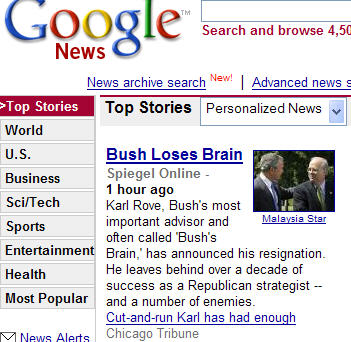 bush loses brain